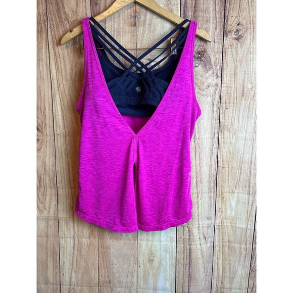 Athleta Sports Bra Tank Combo Fuschia and Navy Women's Size s - Picture 3 of 8
